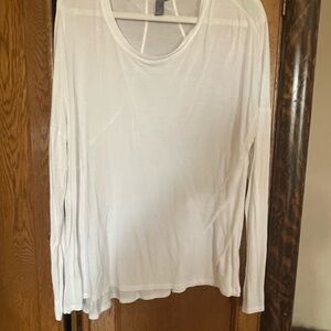 Sweaty Betty Sheer White Long Sleeve Top